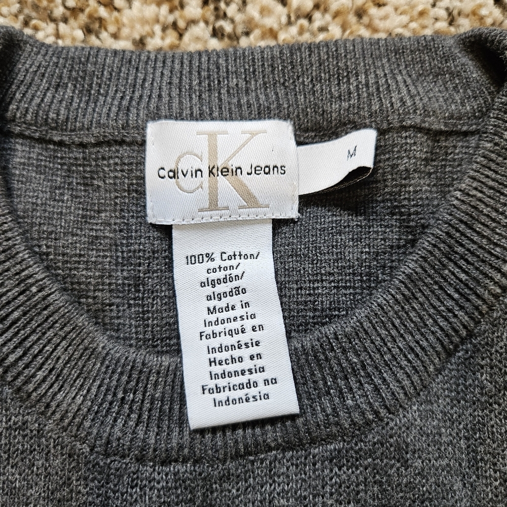 Calvin Klein Jeans Dark Gray Crewneck Sweater Medium - Picture 5 of 6